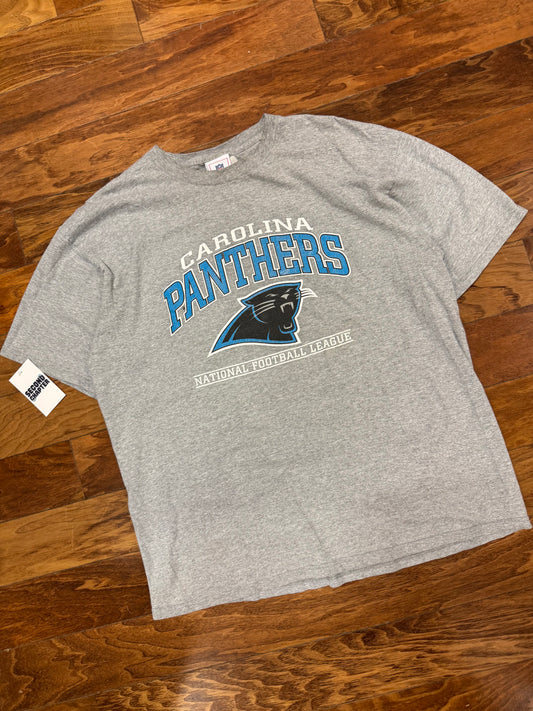 00s Carolina Panthers Gray Spell Out Tee (L)