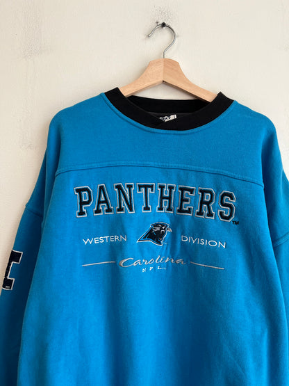 90s Carolina Panthers Lee Embroidered Blue Crewneck (XXL)
