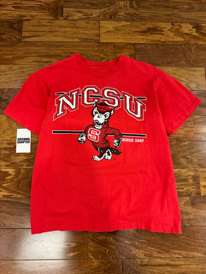 90s NC State Wolfpack Hanes Red Vintage Tee (L)