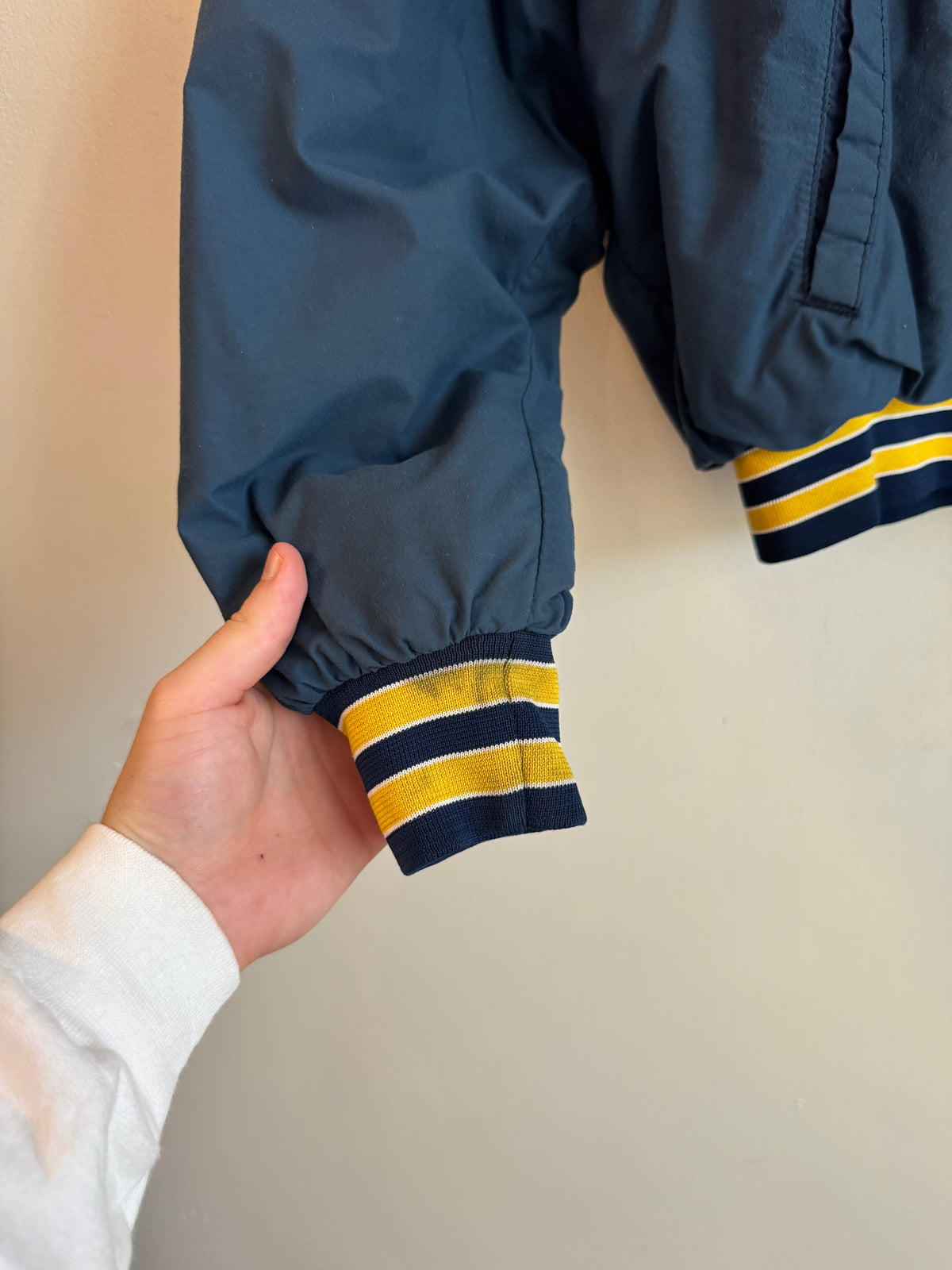 80s Notre Dame Boxy Swingster Vintage Windbreaker Varsity Jacket (L)