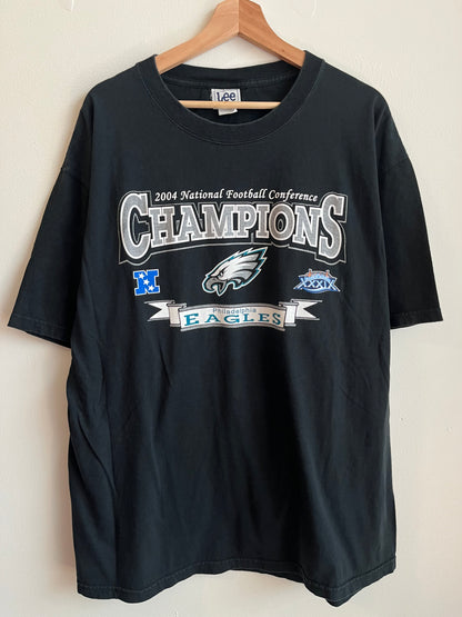 2004 Philadelphia Eagles Conference Champs Black Tee (XL)
