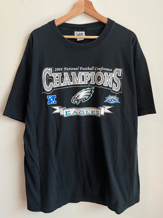2004 Philadelphia Eagles Conference Champs Black Tee (XL)