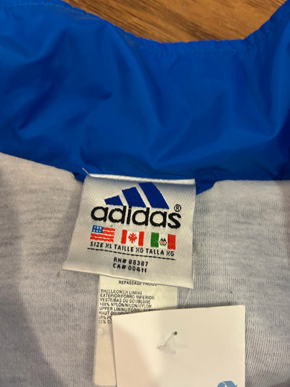 90s Adidas Vintage Blue Striped Windbreaker (XL)