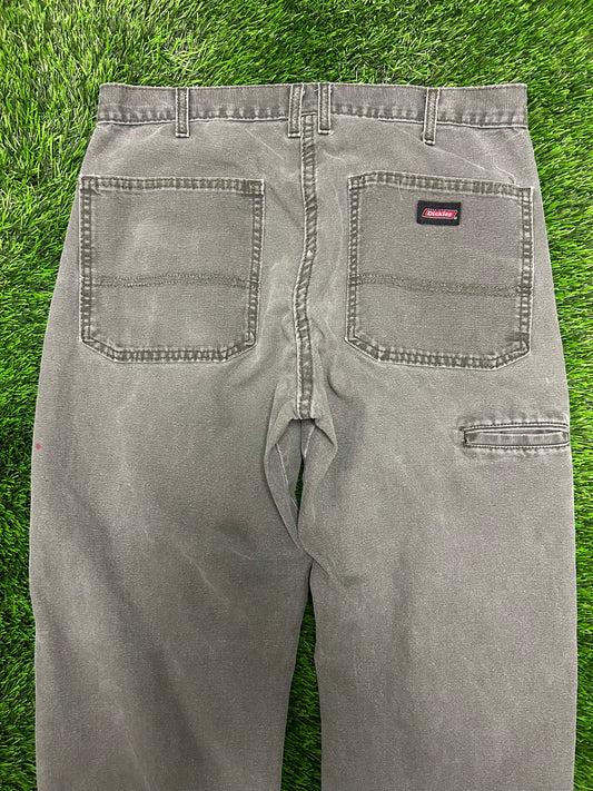 00s Dickies Olive Green Black Tab  Workwear Pants (34 x 30)