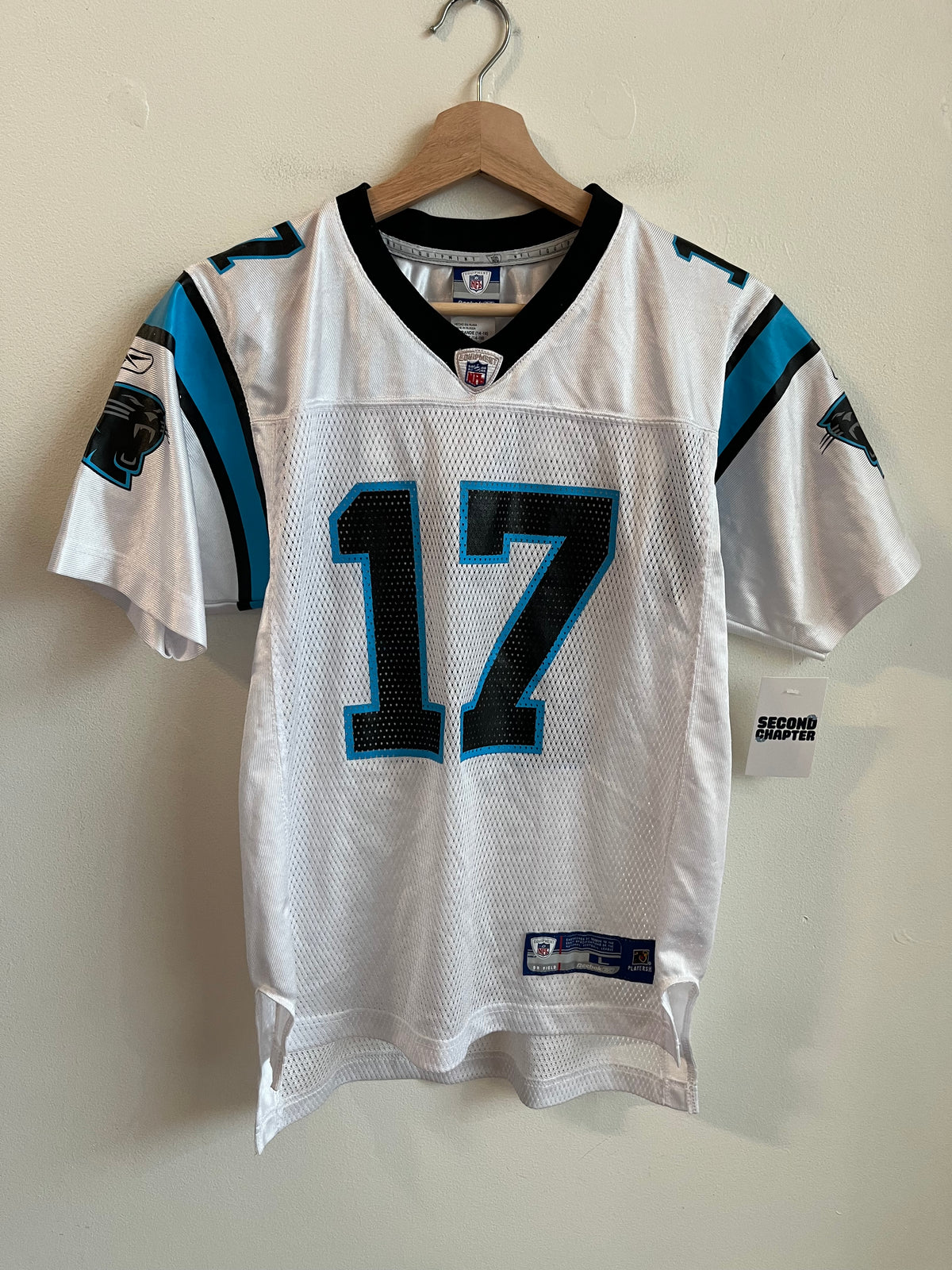 00s Carolina Panthers Jake Delhomme Reebok Away Reebok Jersey (Youth L)
