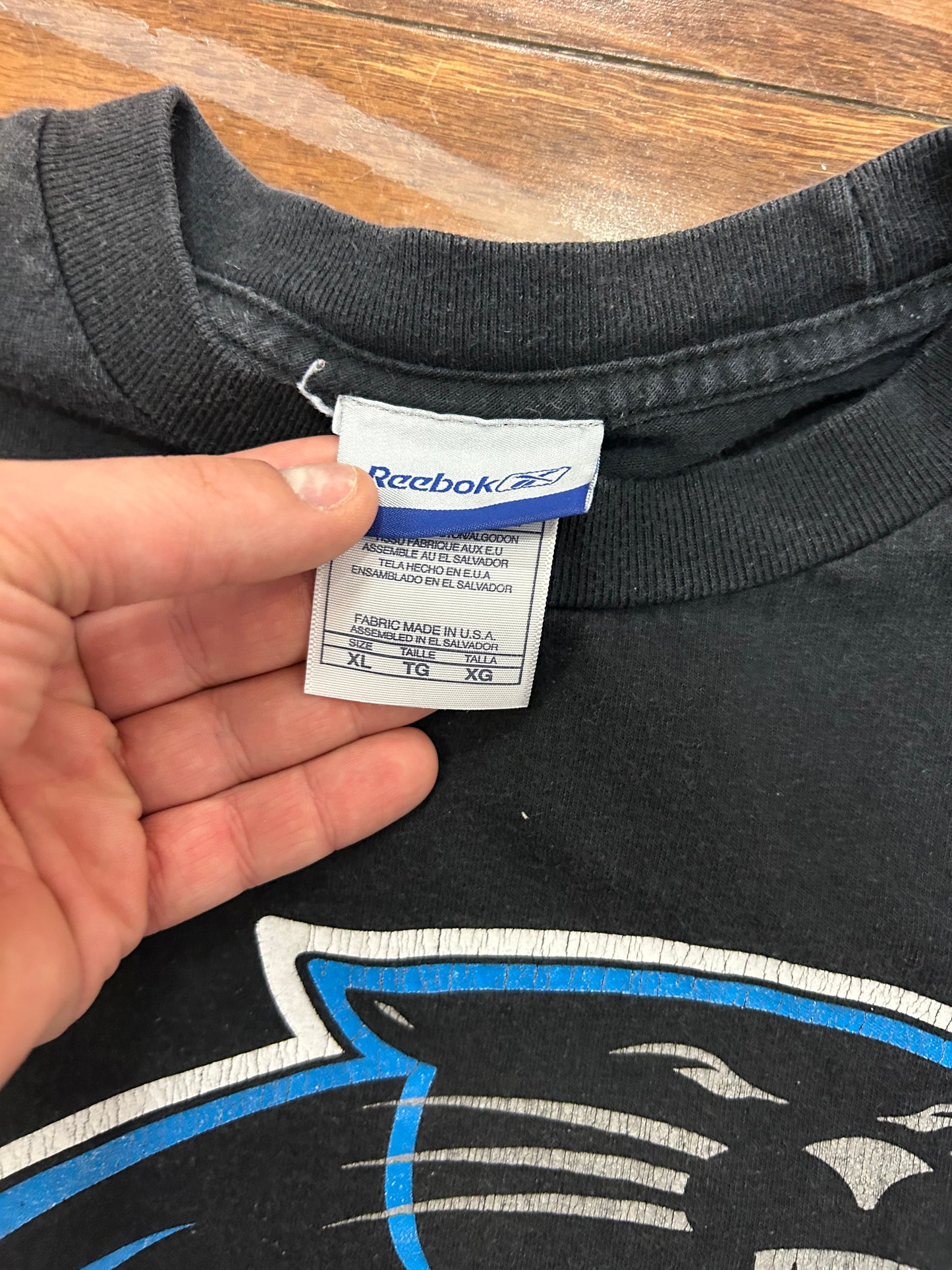 00s Carolina Panthers Faded Black Long Sleeve Shirt (XL)