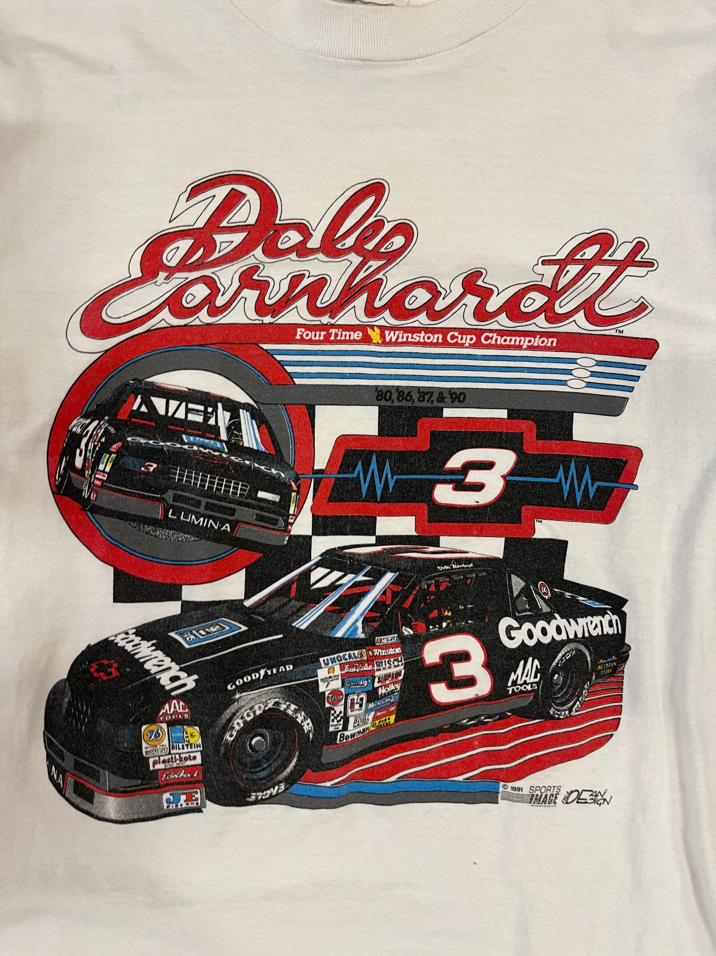 1990 Dale Earnhardt White Nascar Tee (L)