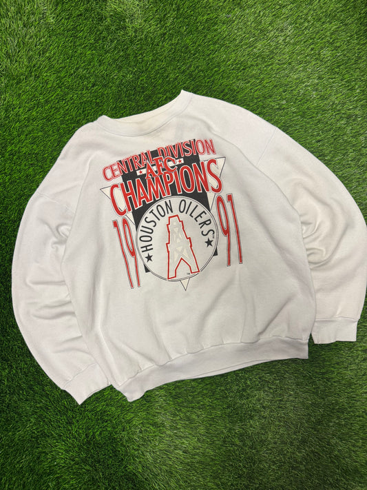 1991 Houston Oilers (Titans) Vintage AFC Champions Crewneck (XL)