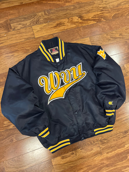 90s West Virginia University (WVU) Vintage Colosseum Satin Jacket (XXL)