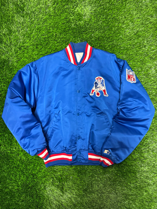 80s New England Patriots Old Logo Vintage Starter Satin Jacket (L)