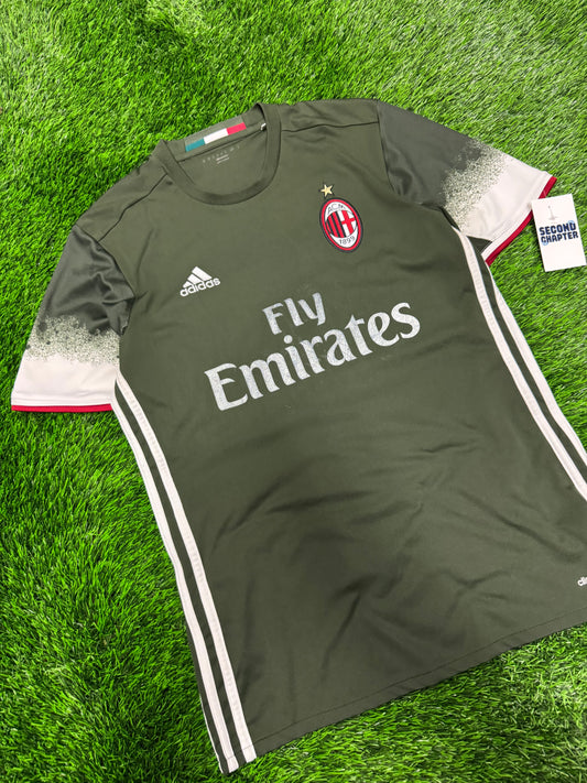 AC Milan Adidas Third Jersey Olive Green Fly Emirates 2016-17 Kit (M)