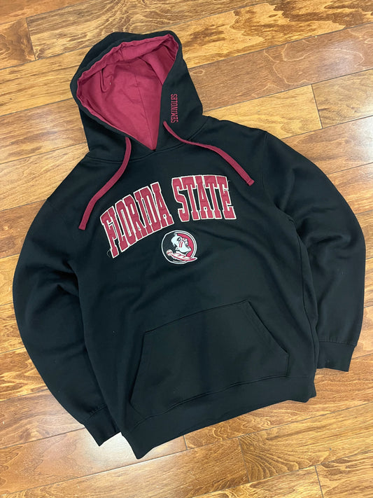2010s Florida State (FSU) Embroidered Spell Out Hoodie (M)