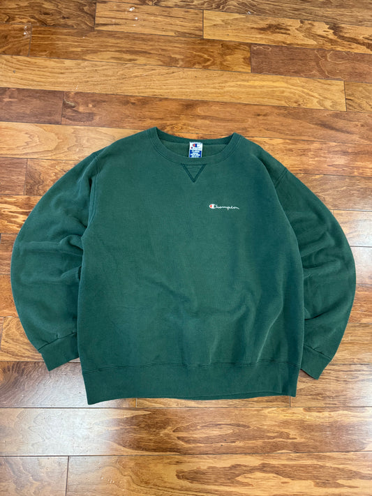 00s Champion Forest Green Crewneck (XL)