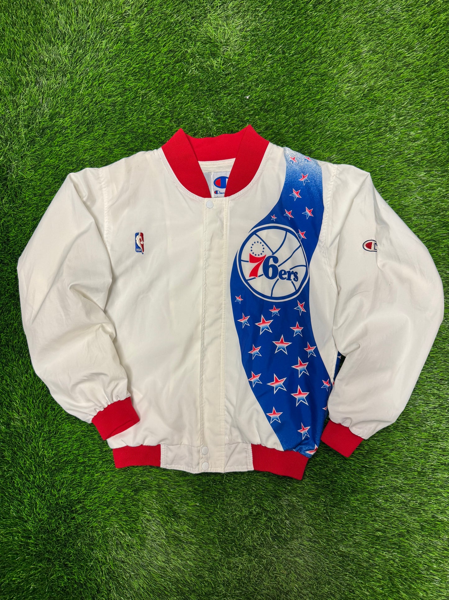 90s 76ers Vintage NBA Champion Warm Up Windbreaker Jacket (S)