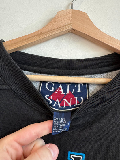1996 Carolina Panthers Galt Sand Spell Out Thick Crewneck (XL)