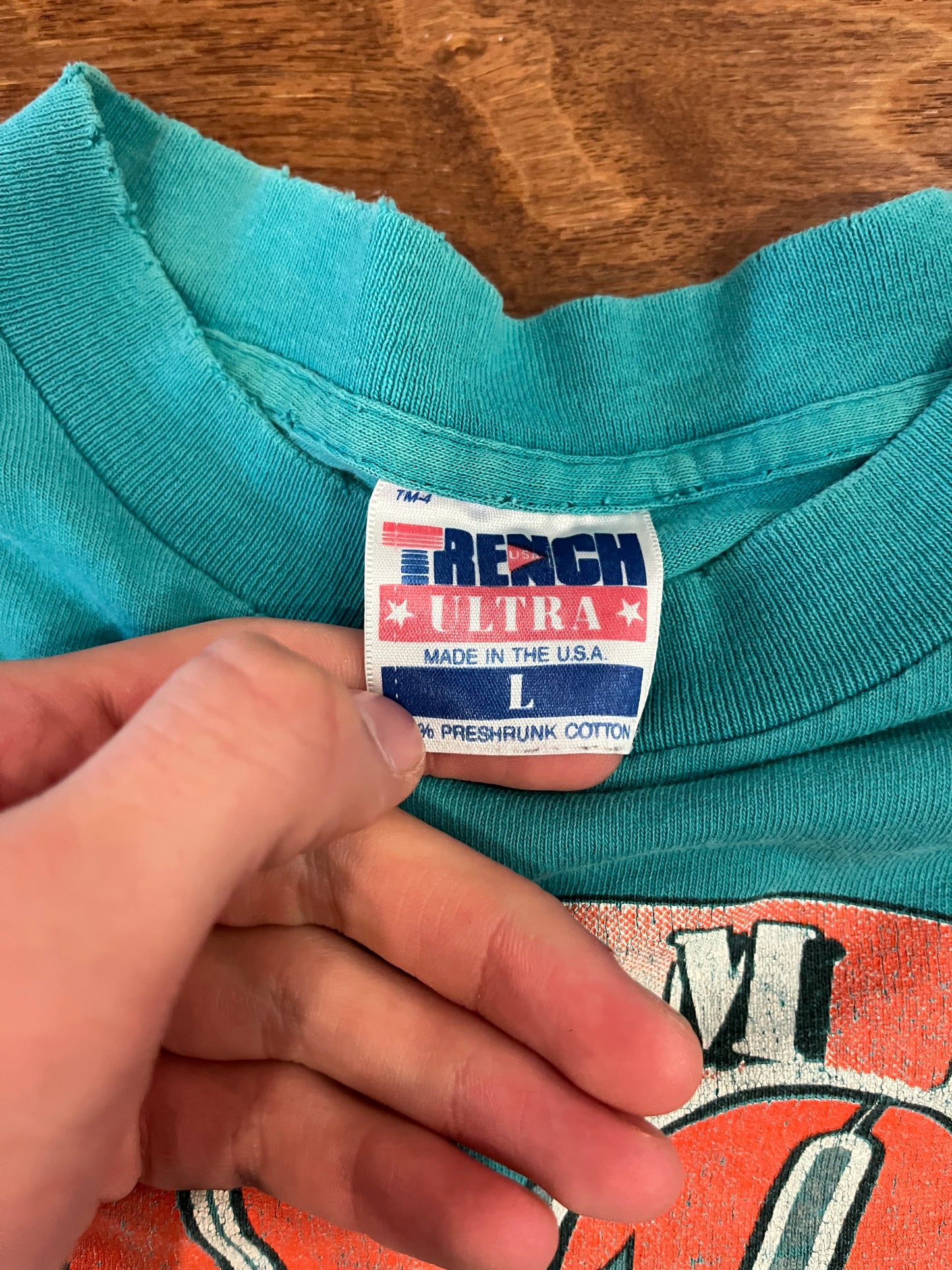 1994 Miami Dolphins Shattered Logo Tee (L)