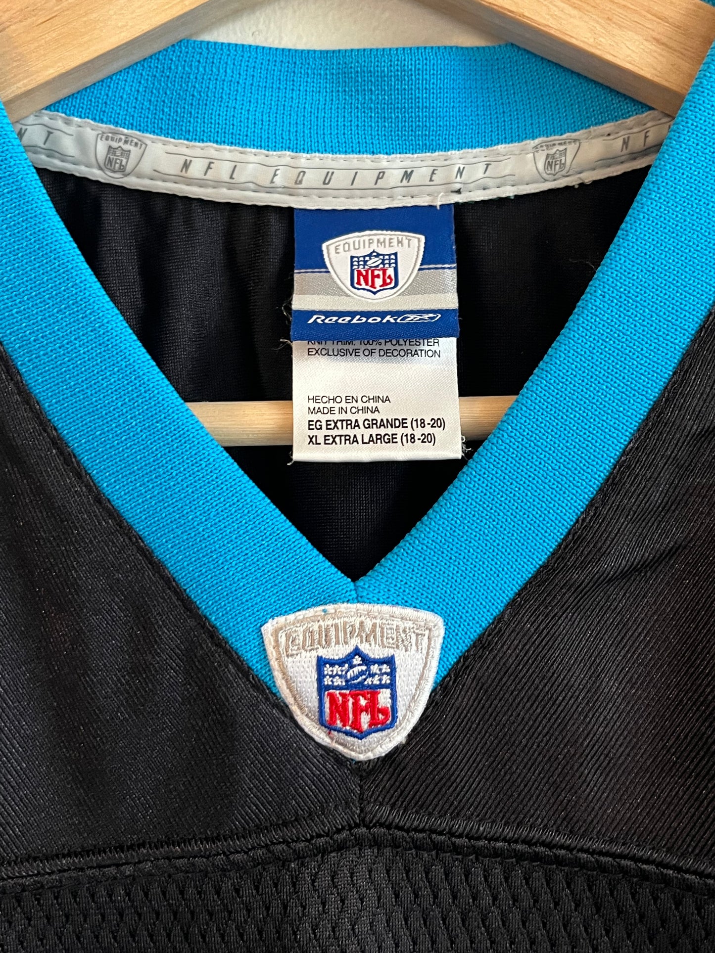 00s Carolina Panthers Steve Smith  Reebok Home Jersey (Youth XL)