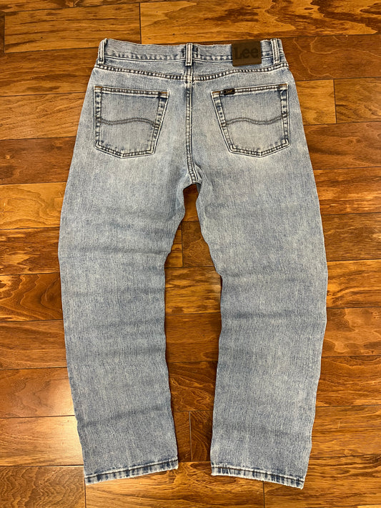00s Lee Light Washed Faded Jeans (33 x 30)