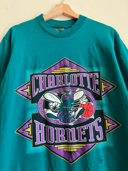 90s Charlotte Hornets Teal Home Team Tee (L)