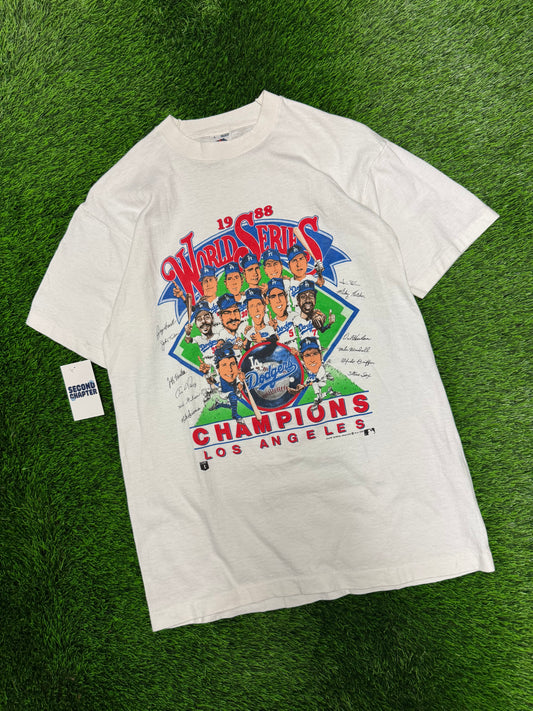 1988 Los Angeles Dodgers Caricature World Series Vintage MLB Tee (L)