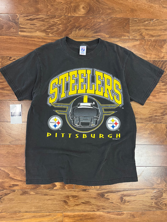 1995 Pittsburgh Steelers Logo 7 Helmet Tee (M)