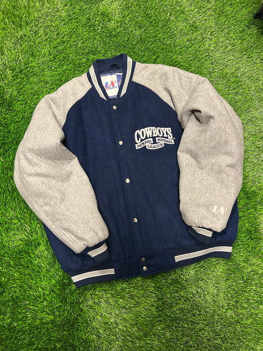 90s Dallas Cowboys Logo Athletic Two Tone Varsity Jacket (XL)