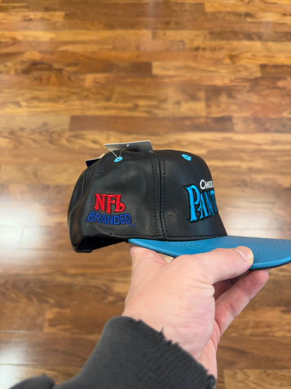 90s Carolina Panthers NFL Genuine Leather Deadstock Hat (OS)