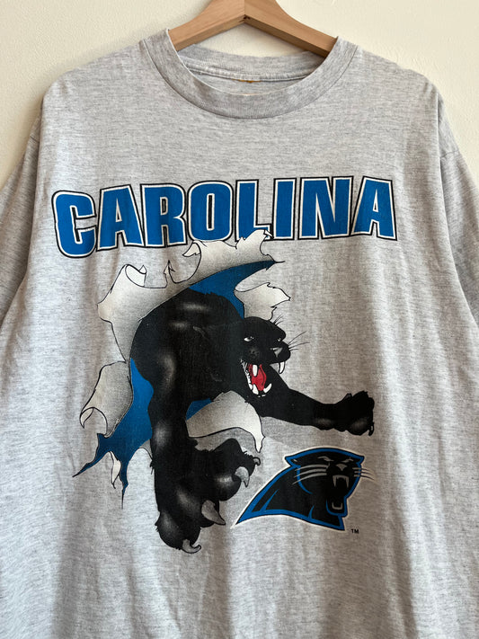 1993 Carlina Panthers NFL Nutmeg Breakthrough Grey Tee (L)