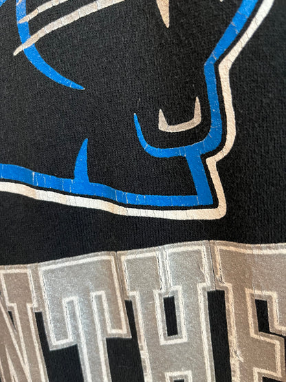 1993 Carolina Panthers Russell Big Spell Out Black Crewneck (XL)