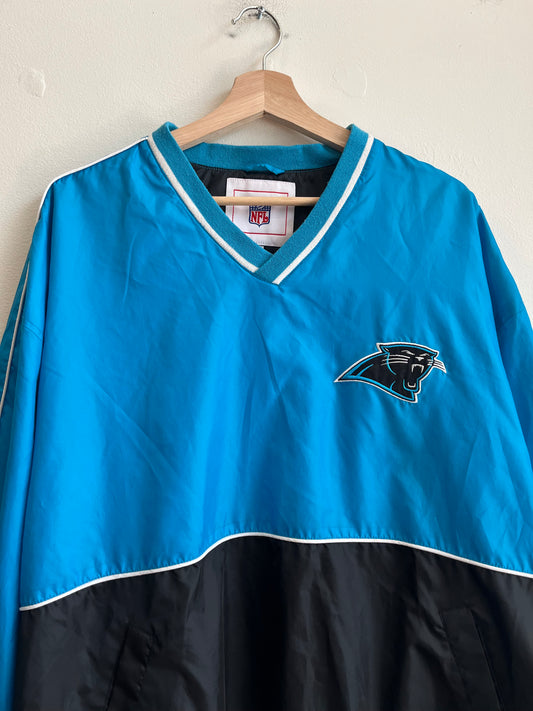 2010s Carolina Panthers NFL Tone Blue and Black Windbreaker (XL)