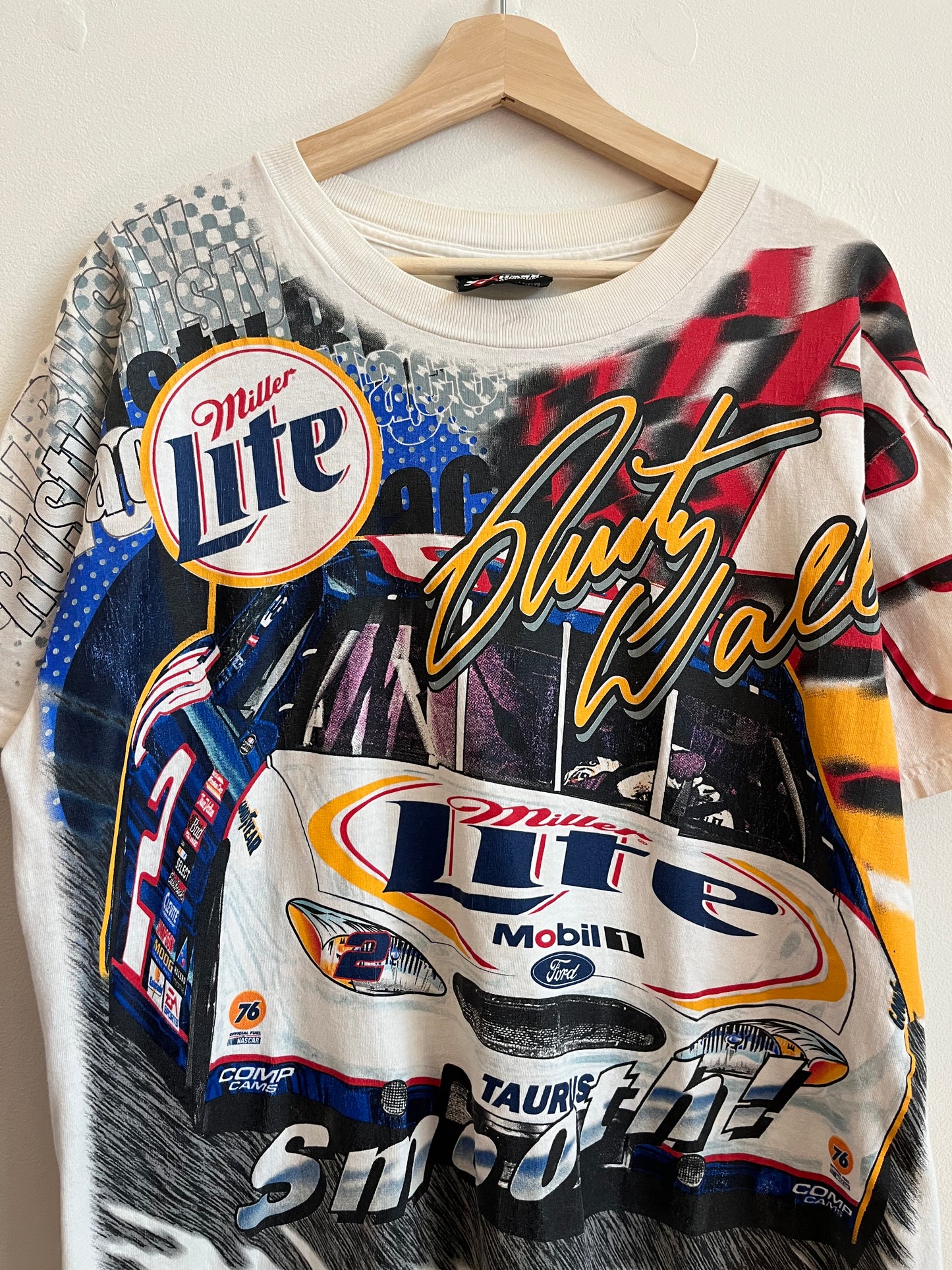 00s Miller Lite Rusty Wallace Nascar AOP Tee (M)