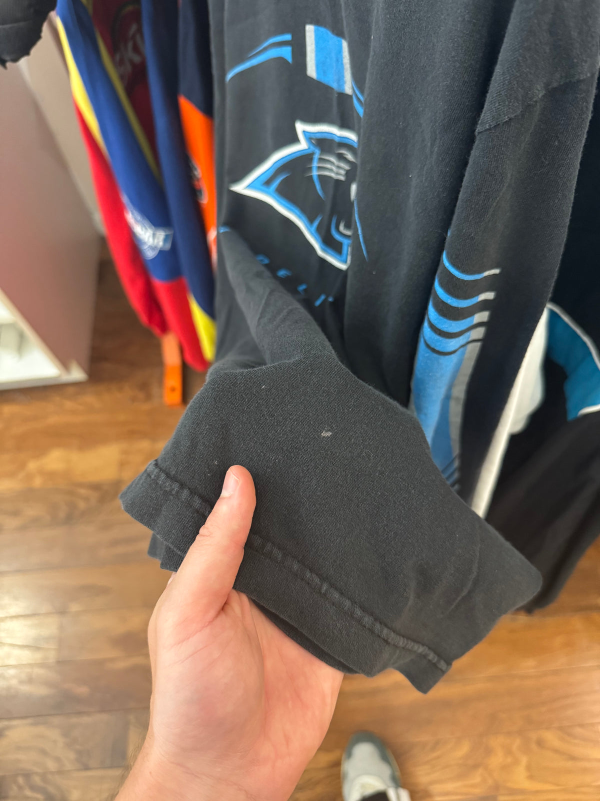2000s Carolina Panthers Reebok Sideline Long Sleeve Shirt (M)