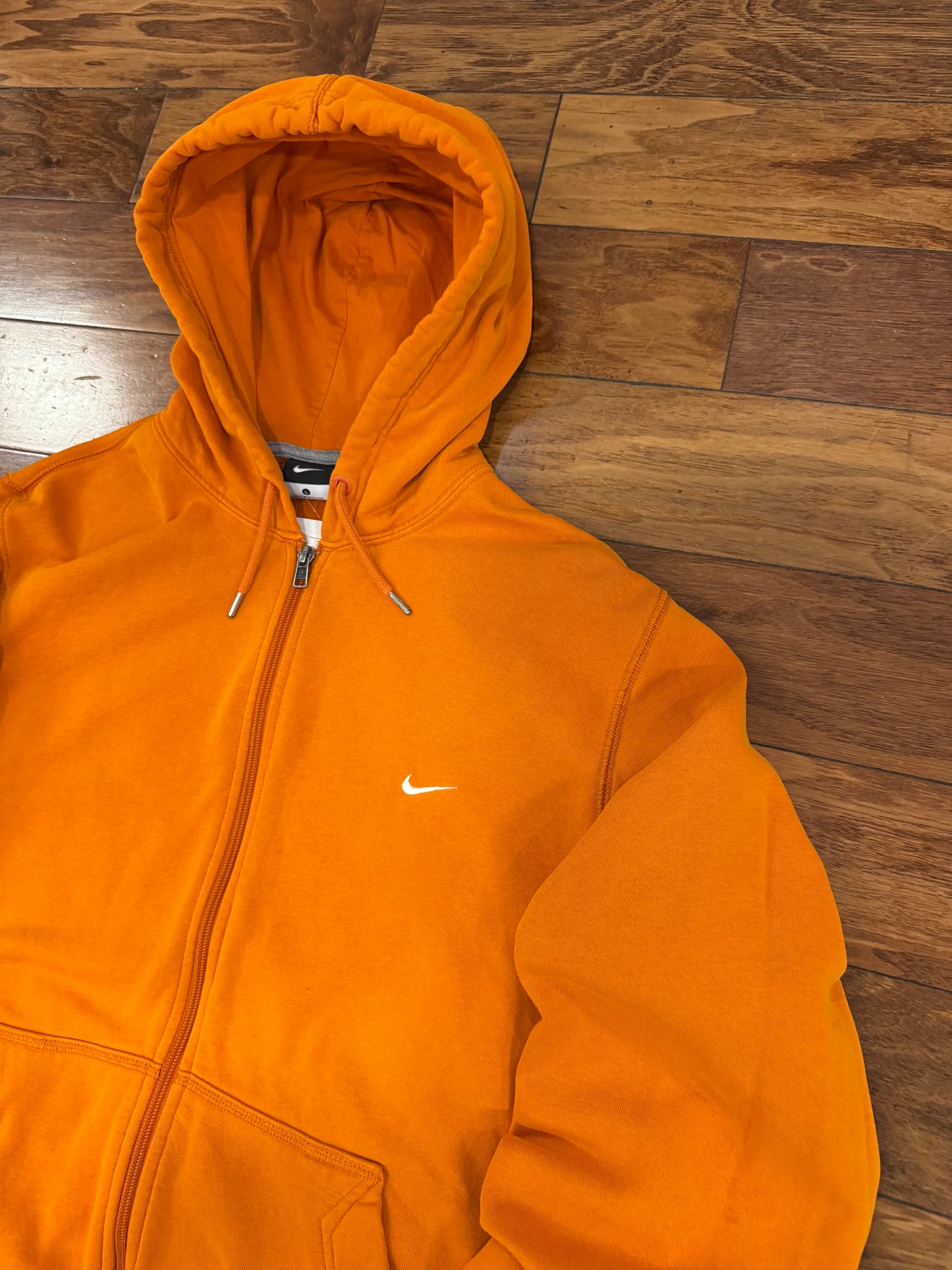 Y2K Nike Essential Orange Full Zip Hoodie (L)