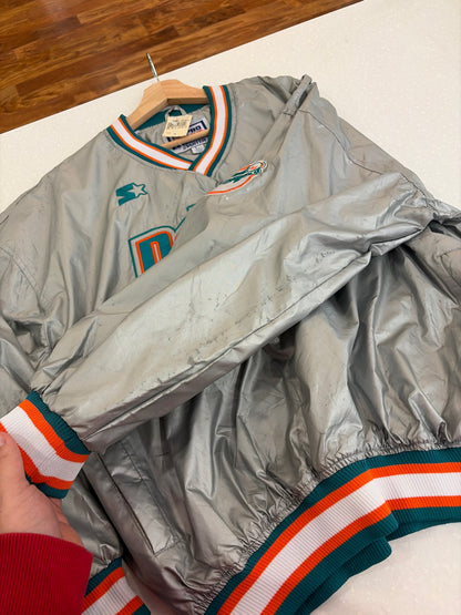 90s Miami Dolphins Deadstock Starter Silver Windbreaker (L)