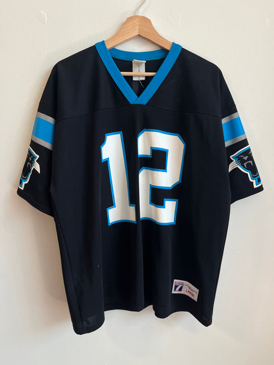 90s Carolina Panthers NFL Kerry Collins Logo 7 Jersey (L)