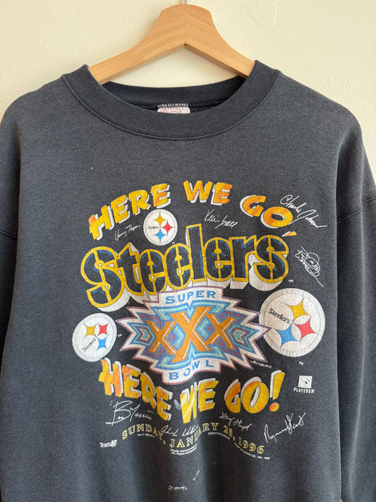 1996 Pittsburgh Steelers Thrashed SB XXX Vintage Crewneck (XL)