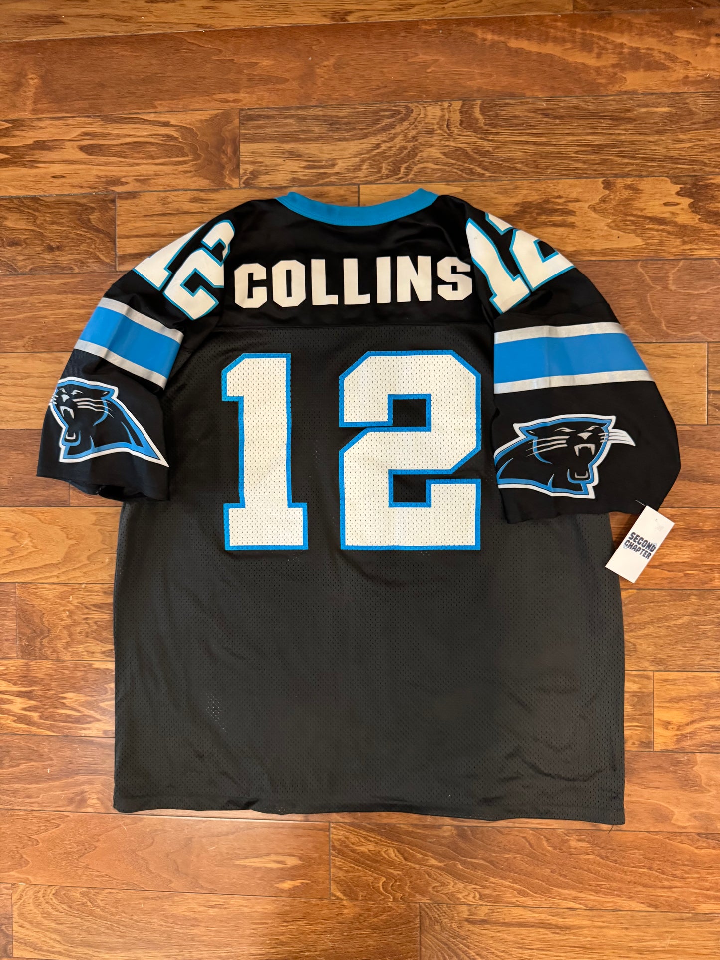 90s Carolina Panthers Kerry Collins Sun Faded Logo Athletic Jersey (XL)