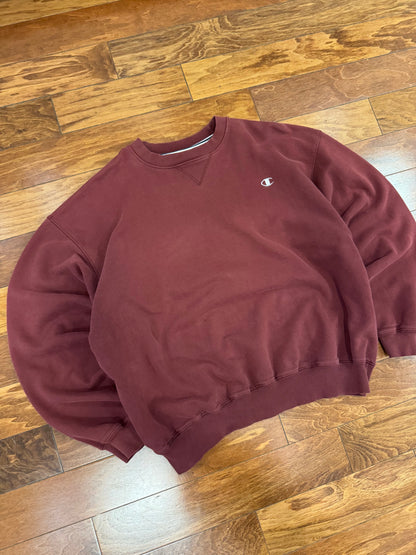 00s Champion Vintage Essential Burgundy Crewneck (XXL)