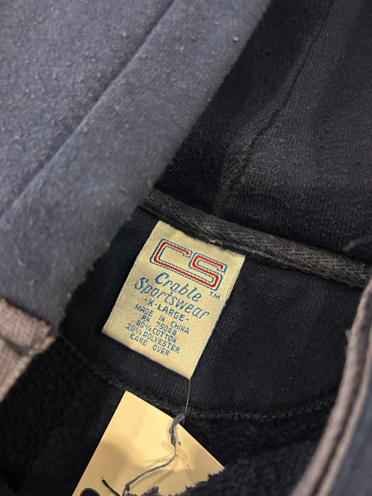 90s UNC Script Vintage Henley Hoodie (XL)