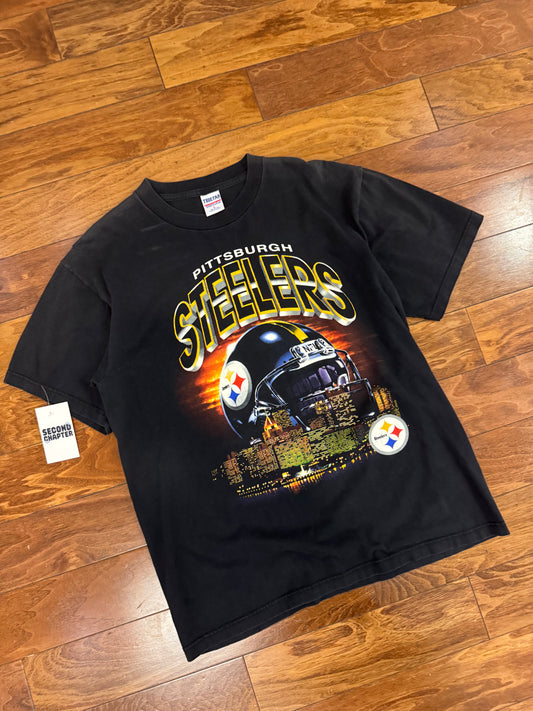 90s Pittsburgh Steelers True-Fan Helmet Tee (L)