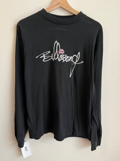 00s Billabong Black Spell Out Long Sleeve Shirt (M)