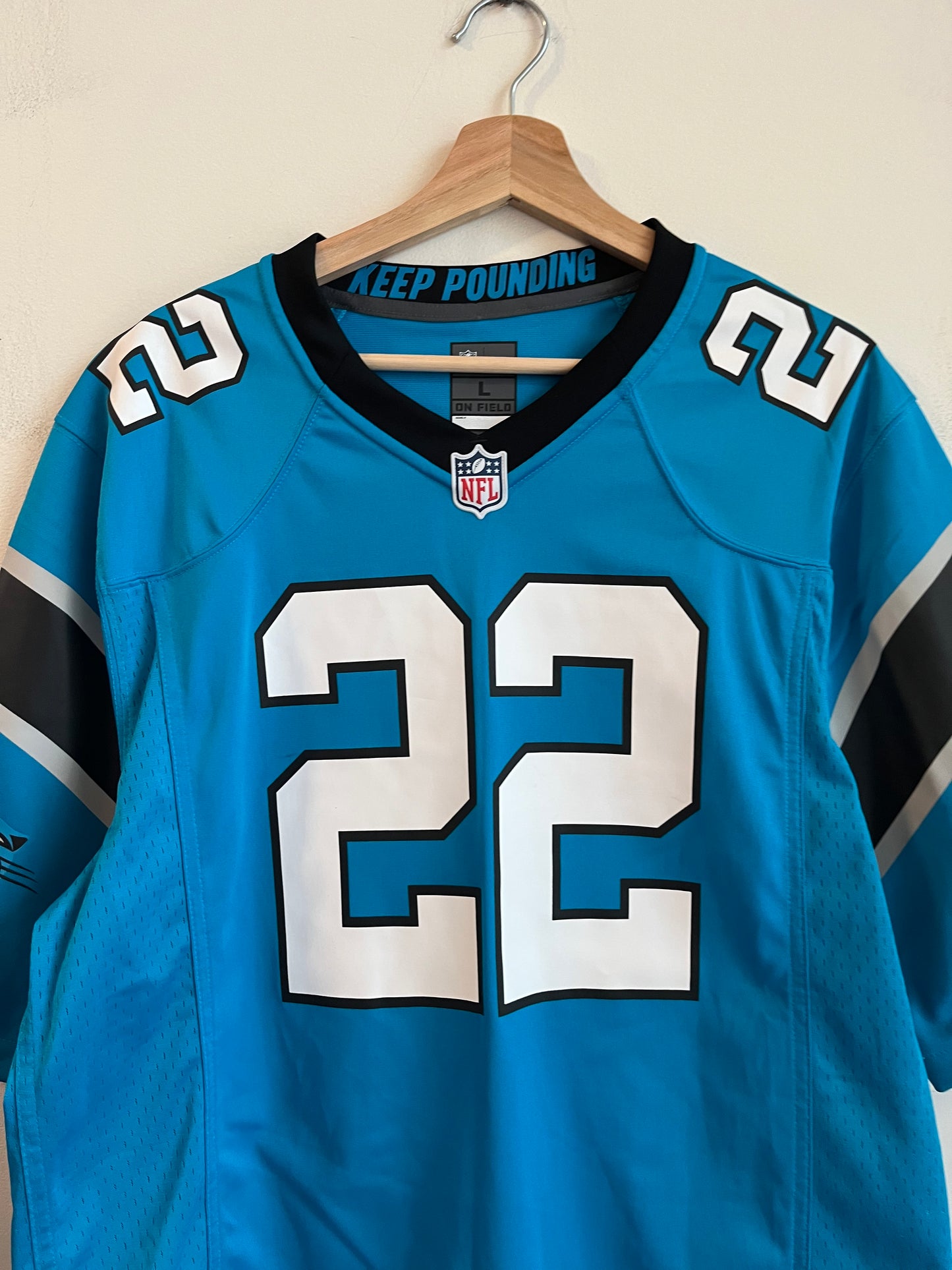 2022 Carolina Panthers Christian McCaffery Blue Jersey (L)