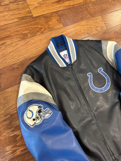 00s Indianapolis Colts Embroidered Leather Jacket (L)