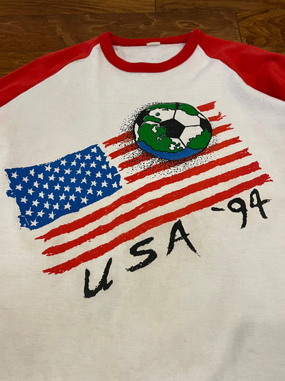 1994 World Cup Spell Out 1/4th Sleeve Shirt (L)