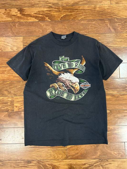 1991 Harley Davidson Eagle Graphic 3D Emblem Tee (XL)