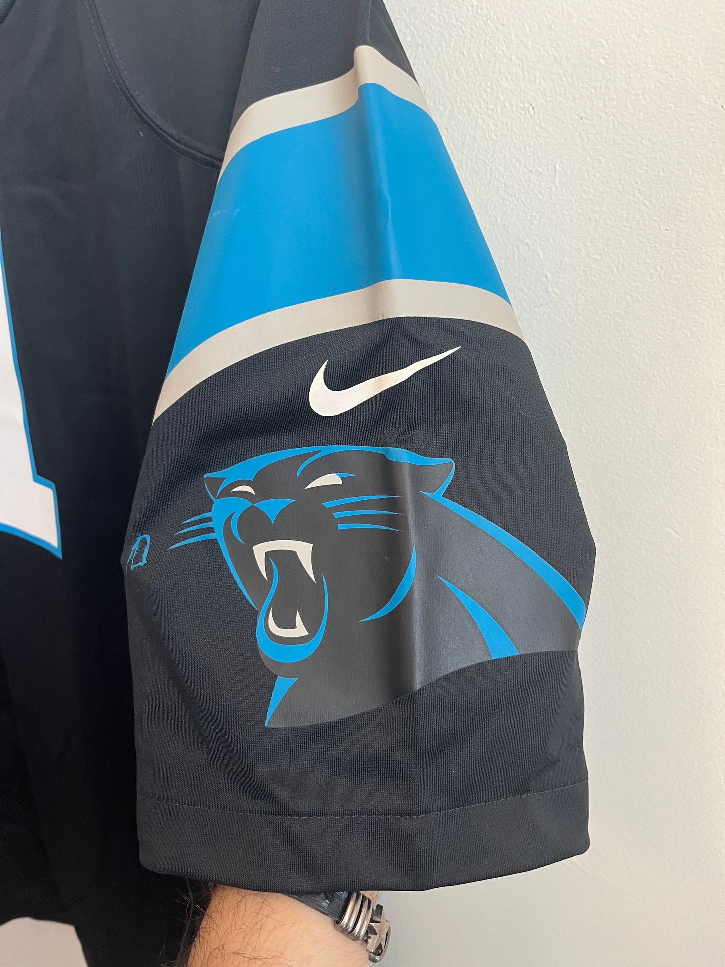 2010s Carolina Panthers Cam Newton Black Stained Jersey (XL)
