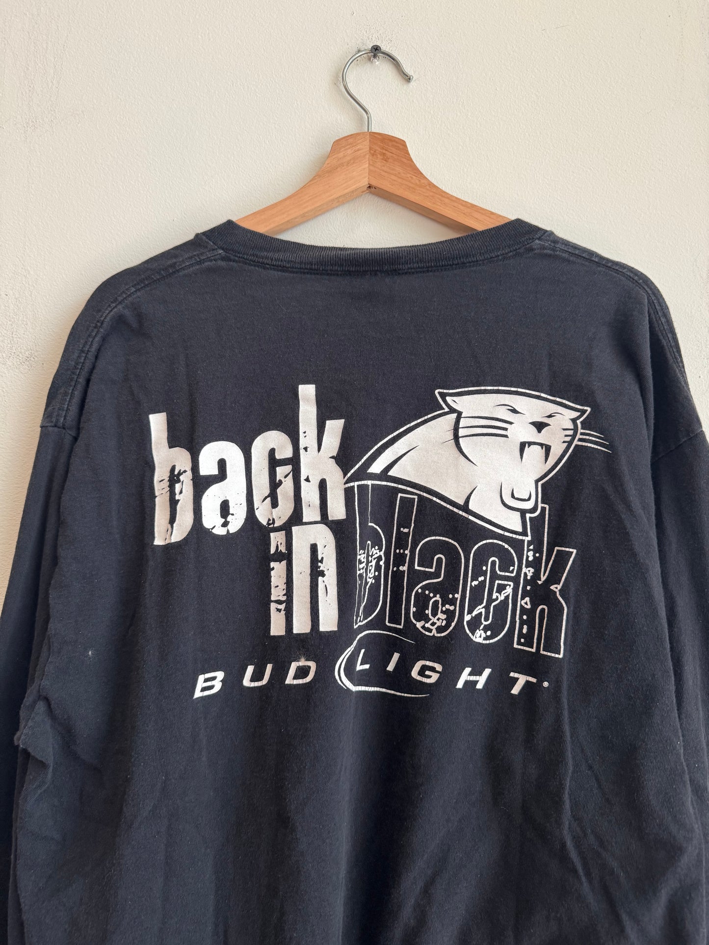 2010s Carolina Panthers Bud Light Back in Black Long-Sleeve Shirt (XL)
