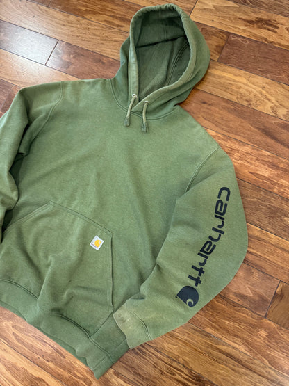 00s Carhartt Faded Green Essential Hoodie (L)