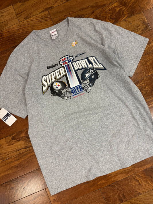 2006 Steelers vs Seahawks Super Bowl XL Vintage Tee (XL)
