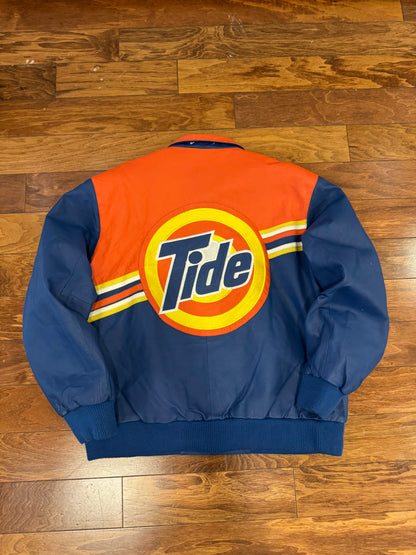 90s Tide Racing Downy Jeff Hamilton Nascar Leather Jacket (L)